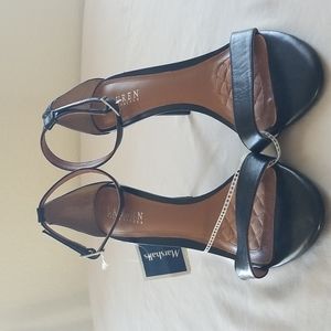 Women Black Open toe Heels, size 10B